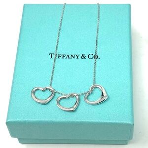Authentic.Tiffany & Co. Elsa Peretti 3P Triple Open Hearts Necklace.